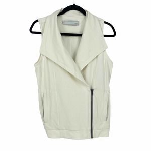 Haus of Grey Heather vest white size  XS asymmetrical moto casual